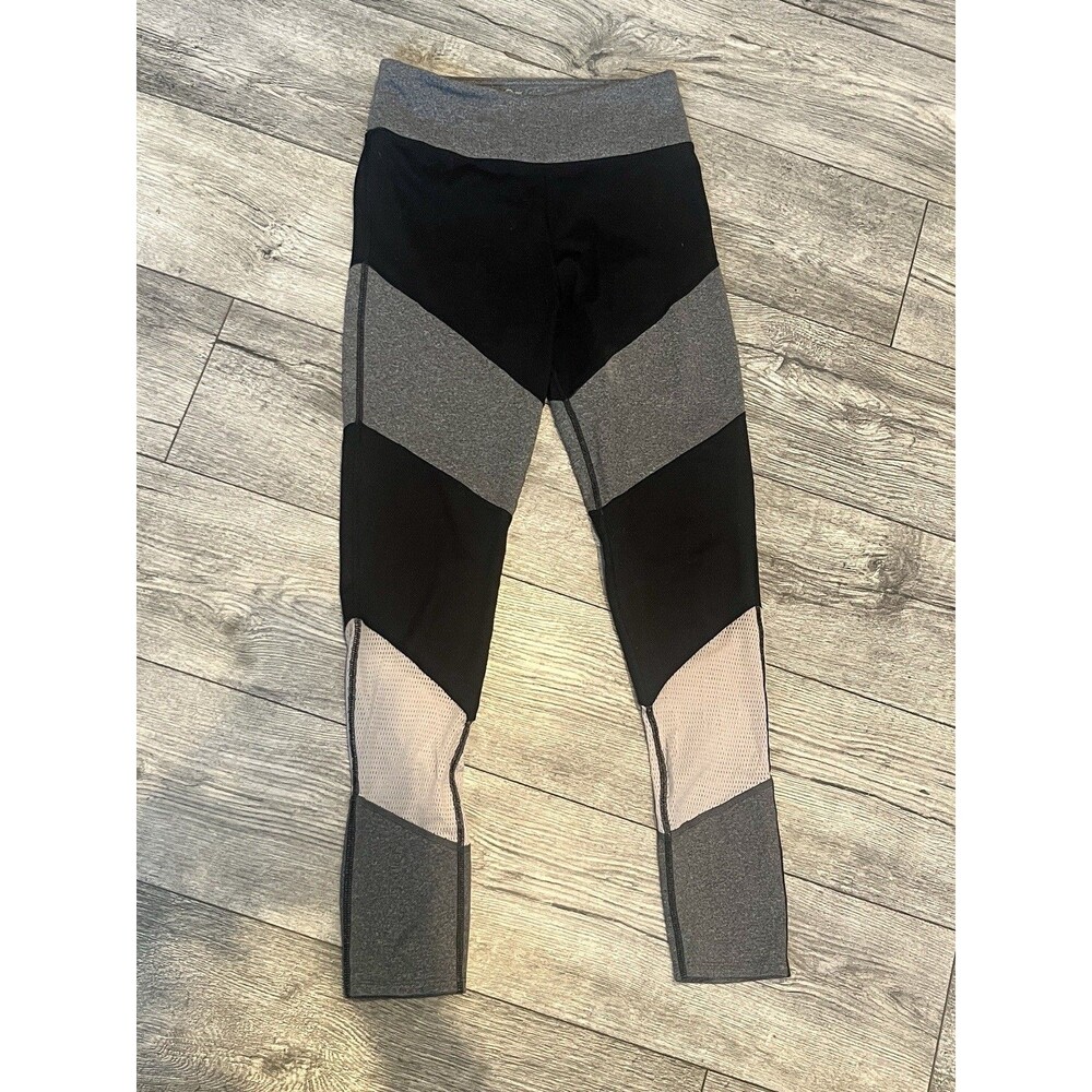 Kohls SO Large Womens Yoga High Rise‎ Leggings Black Gray & White Athleticwear